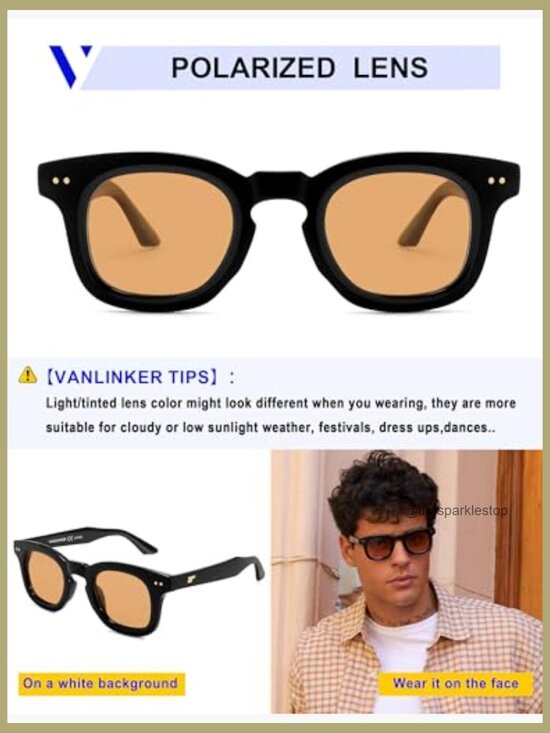 Retro Chunky Square Polarized Sunglasses for Men Women main image 7